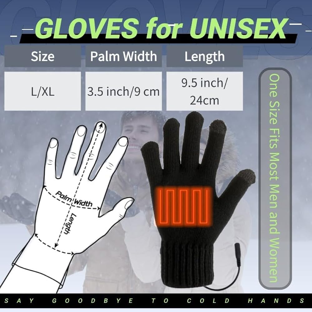 Amazon.com: Eskood Electric 5V USB Heated Gloves for Men Women